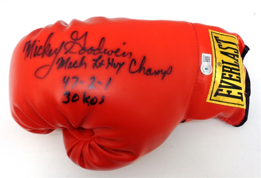 Lot Detail - Mickey Goodwin Autographed Boxing Glove