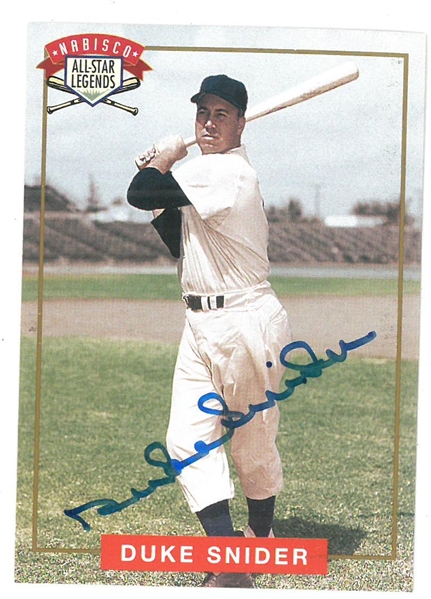 Duke Snider Autographed Nabisco Card