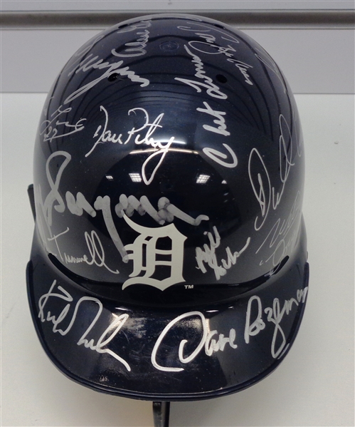 1984 Detroit Tigers Team Signed Mini Helmet