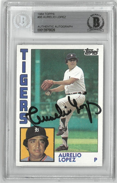 Aurelio Lopez Autographed 1984 Topps Detroit Tigers Card