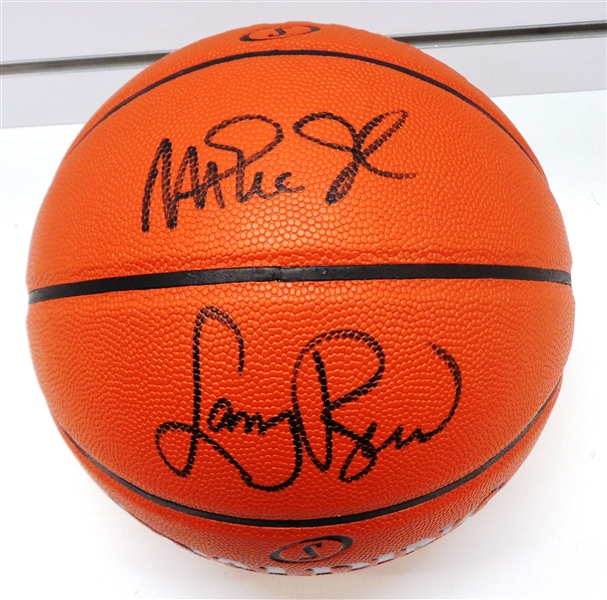 Magic Johnson & Larry Bird Autographed Basketball