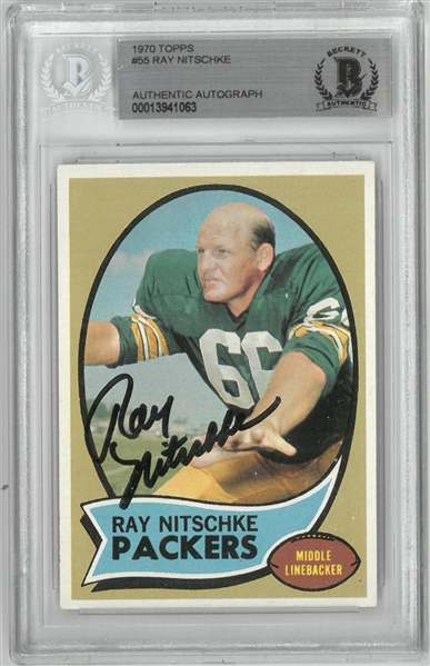 Ray Nitschke Autographed 1970 Topps