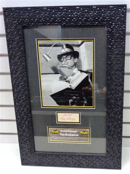 Roddy McDowell Autographed Display "The Bookworm"