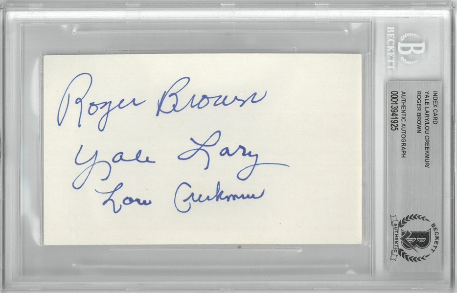 Lary/Brown/Creekmur Autographed 3x5 Index Card