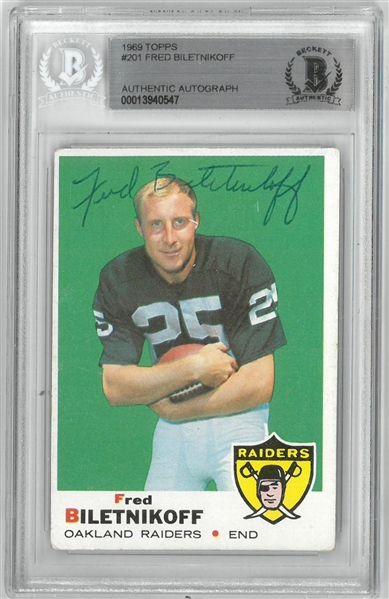Fred Biletnikoff Autographed 1969 Topps