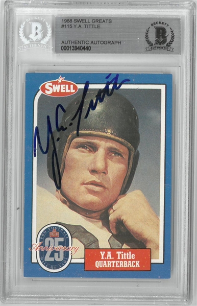 Y.A. Tittle Autographed 1988 Swell