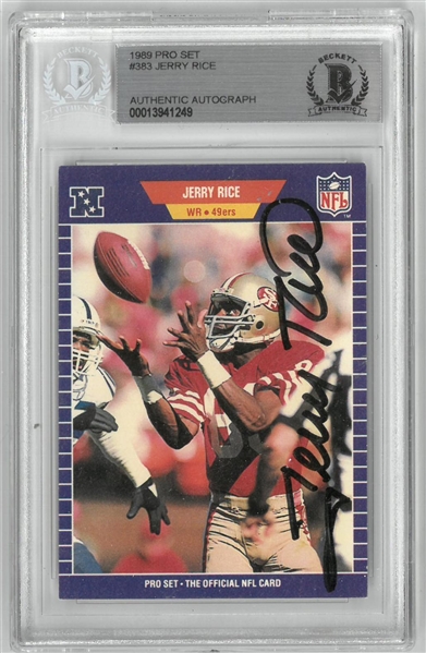 Jerry Rice Autographed 1989 Pro Set