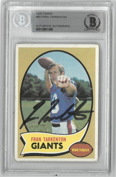 Fran Tarkenton Autographed 1970 Topps