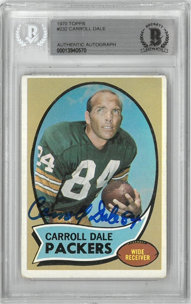 Carroll Dale Autographed 1970 Topps