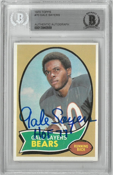 Gale Sayers Autographed 1970 Topps