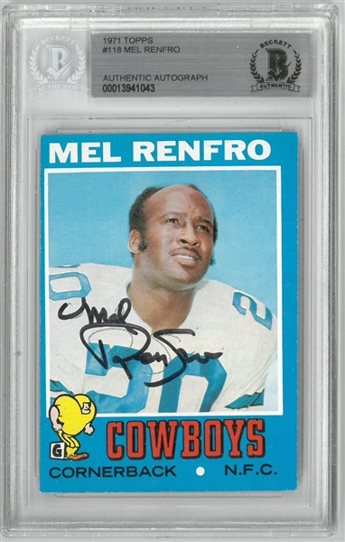 Mel Renfro Autographed 1971 Topps
