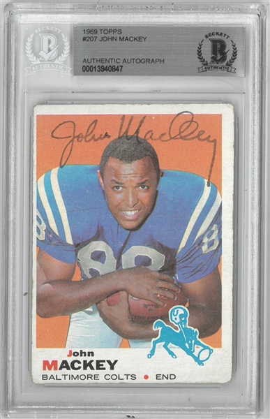 John Mackey Autographed 1969 Topps