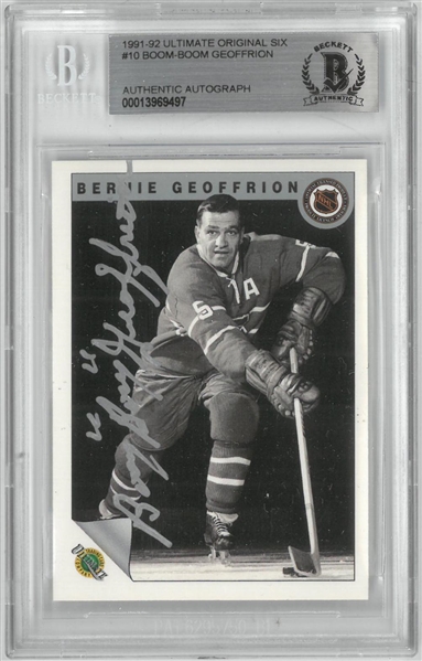 Boom-Boom Geoffrion Autographed 1991 Ultimate