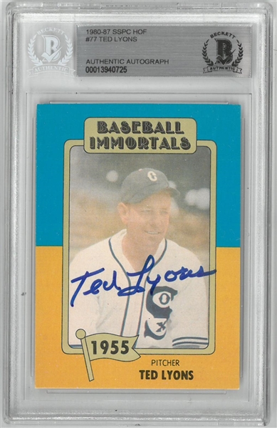 Ted Lyons Autographed Baseball Immortals