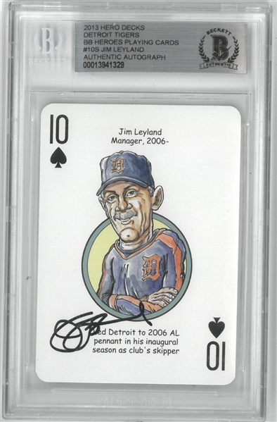 Jim Leyland Autographed Hero Decks