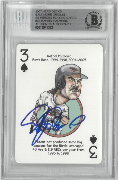 Rafael Palmeiro Autographed Hero Decks