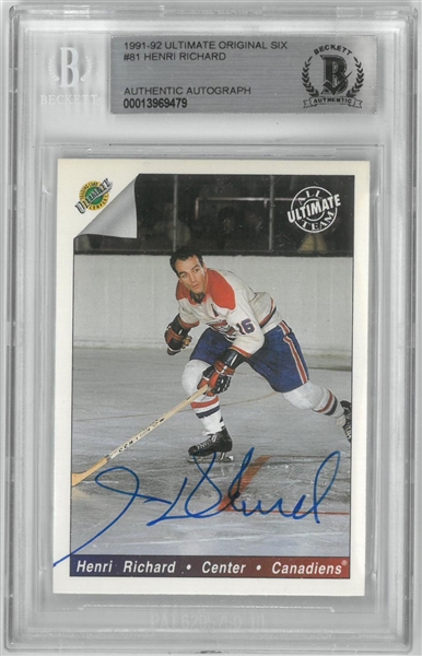Henri Richard Autographed 1991 Ultimate