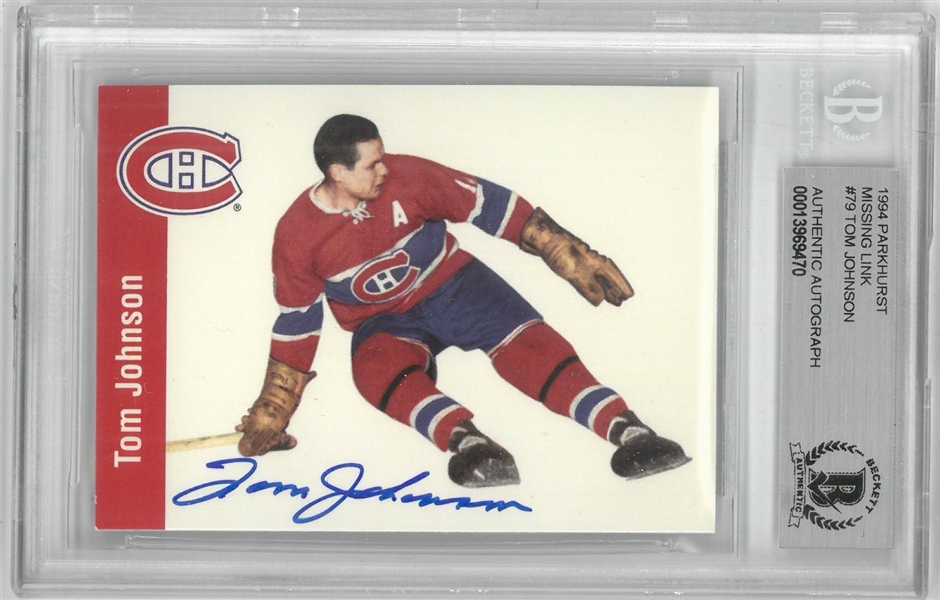 Tom Johnson Autographed 1994 Parkhurst