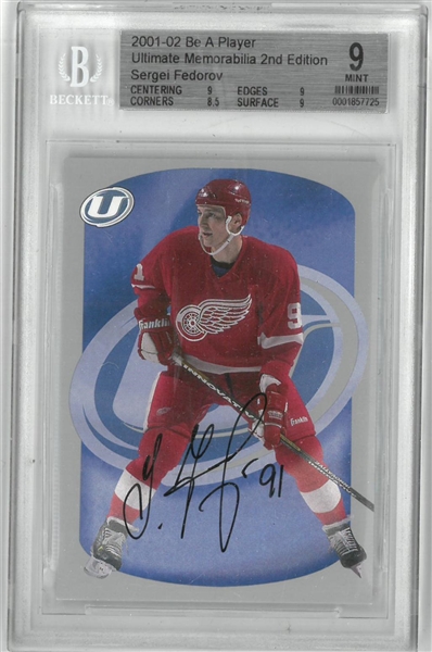 Sergei Fedorov Autographed 2001/02 BAP BGS 9
