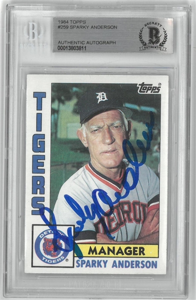 Sparky Anderson Autographed 1984 Topps
