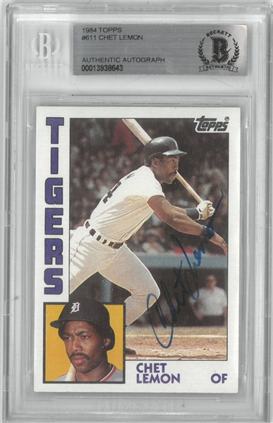 Chet Lemon Autographed 1984 Topps