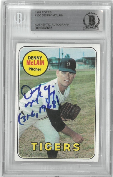 Denny McLain Autographed 1969 Topps