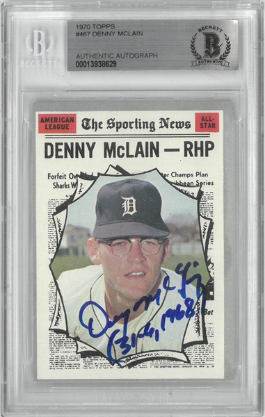 Denny McLain Autographed 1970 Topps