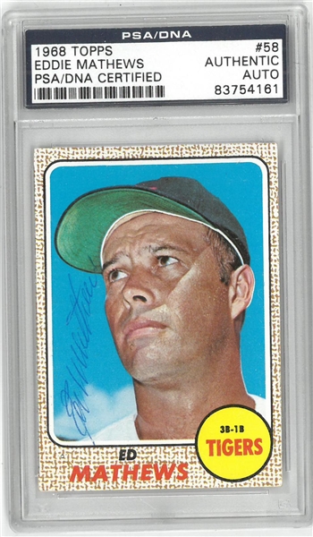 Eddie Mathews Autographed 1968 Topps