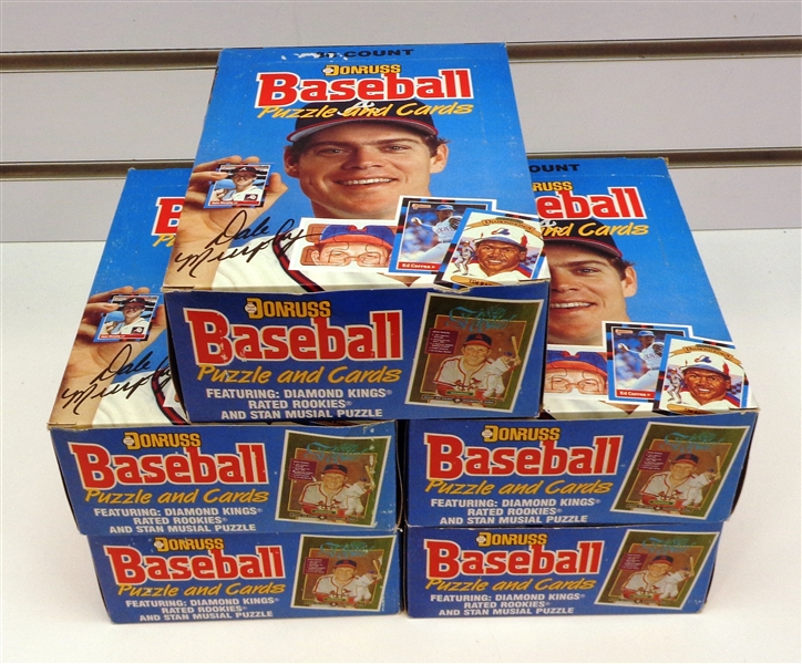 (5) 1988 Donruss Wax Boxes
