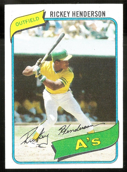 Rickey Henderson 1980 Topps Rookie Card