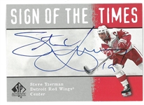 Steve Yzerman Autographed UD SP Sign of the Times