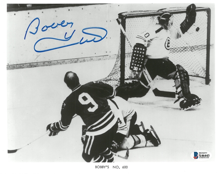 Bobby Hull Autographed 8x10 Photo Goal #600