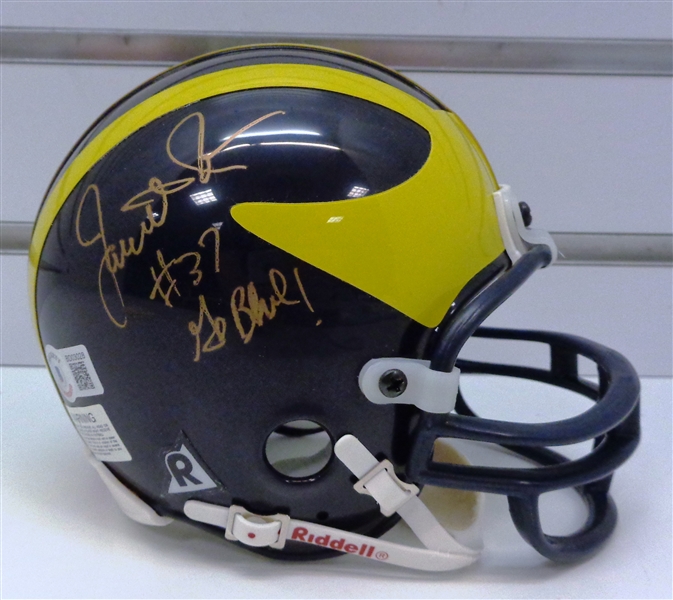 Jarrett Irons Autographed Michigan Mini Helmet