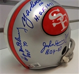 SF 49ers HOFers Mini Helmet Signed by 4