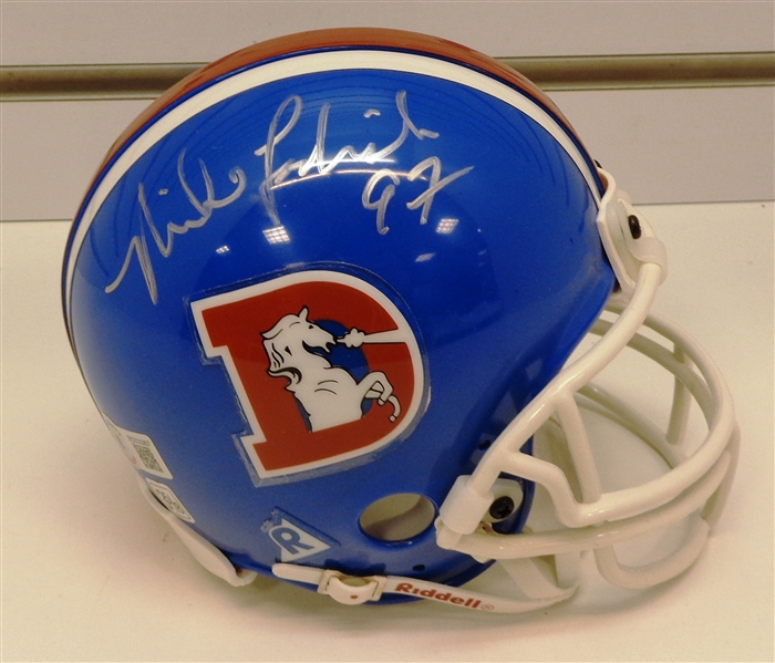 Mike Lodish Autographed Broncos Mini Helmet