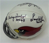 Cardinals Hall of Famers Mini Helmet Signed by 4