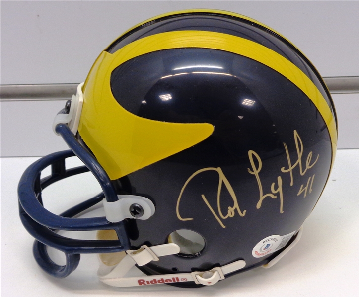 Rob Lytle Autographed Michigan Mini Helmet
