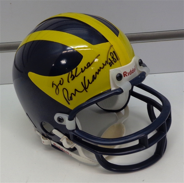 Ron Kramer Autographed Michigan Mini Helmet