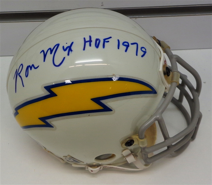 Ron Mix Autographed Chargers Mini Helmet