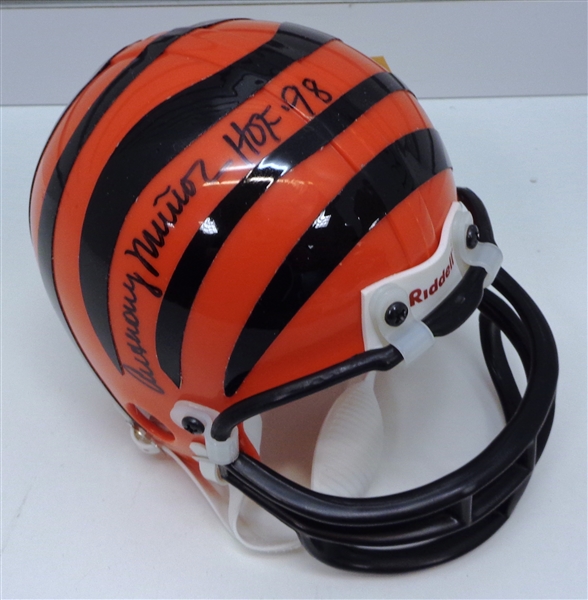Anthony Munoz Autographed Bengals Mini Helmet