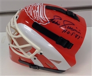 Eddie Giacomin Autographed Red Wings Mini Mask