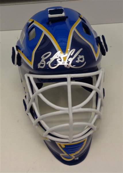 Brent Johnson Autographed Blues Mini Mask