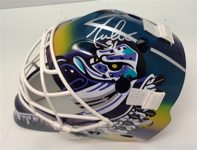 Guy Hebert Autographed Ducks Mini Helmet
