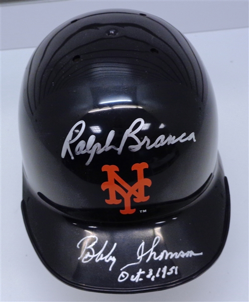 Ralph Branca & Bobby Thomson Autographed Giants Mini Helmet