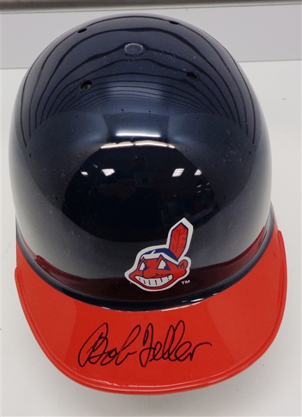 Bob Feller Autographed Indians Mini Helmet