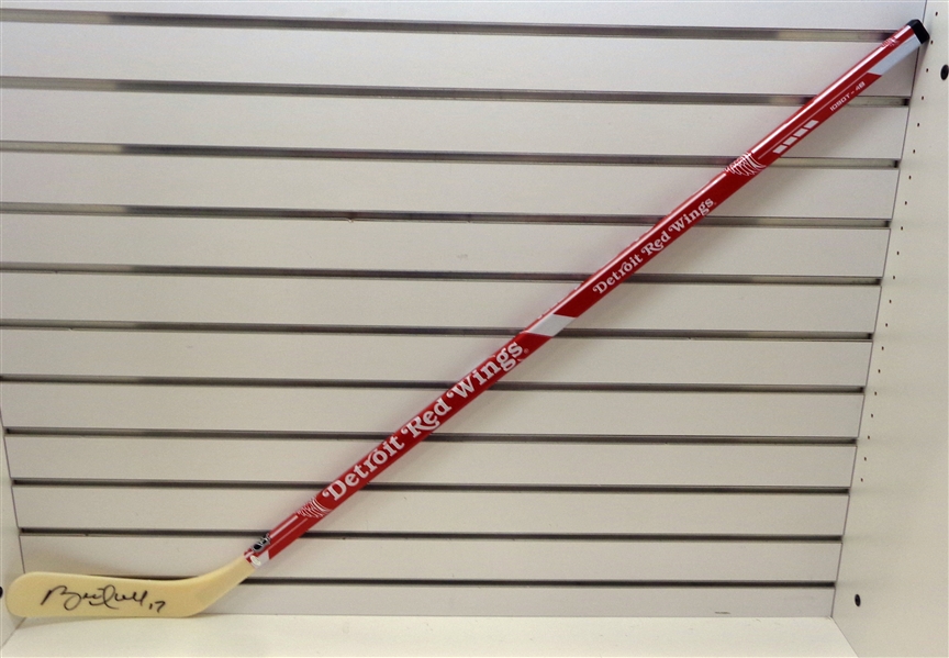 Brett Hull Autographed 48" Red Wings Stick