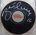 Brett Hull Autographed Red Wings Puck