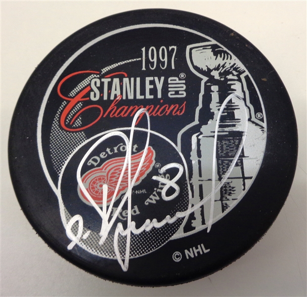 Igor Larionov Autographed 1997 Cup Champs Puck