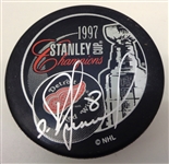 Igor Larionov Autographed 1997 Cup Champs Puck