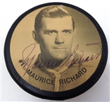 Maurice Richard Autographed Photo Puck